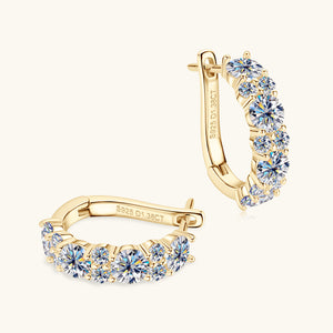 Moissanite Latch Back Huggie Hoop Earrings