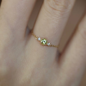 Dainty Three-Stone Stacking Chain Ring