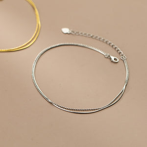 Snake Bead Double Chain Anklet