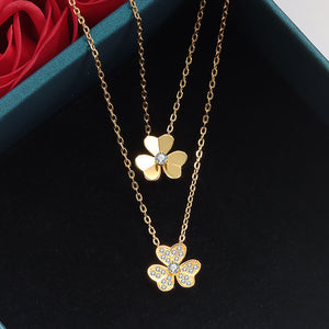 Dainty Clover Flower Charm Necklace