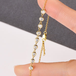 Moissanite Bezel Setting Stacking Bracelet