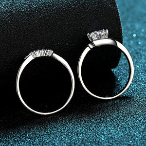 Moissanite Leaf Bypass Engagement Ring