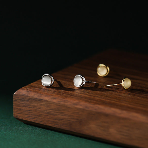 Dainty Opal Stud Earrings