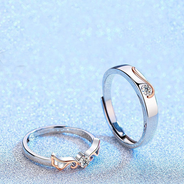 Angel Wing Couple Wedding Ring