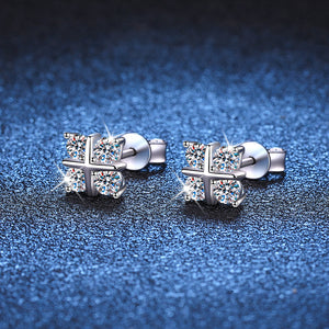 Moissanite Four Leaf Clover Stud Earrings