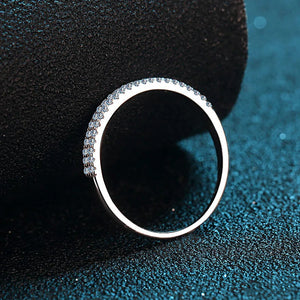 Double Row Moissanite Eternity Band Ring