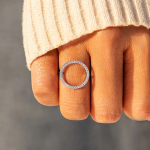 Minimalist Pave Circle Statement Ring