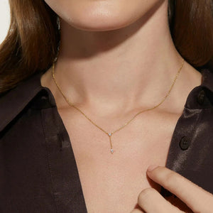 Minimalist Zircon Pendant Drop Necklace