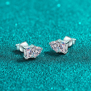 Moissanite Heart Wedding Stud Earrings
