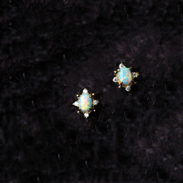 Vintage Opal Stud Earrings