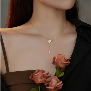 Cherry Blossom Flower Charm Necklace