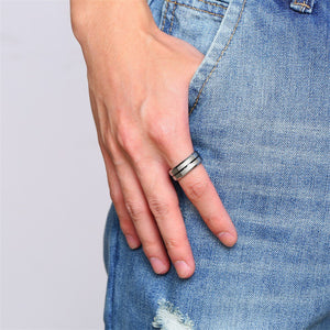 Anello classico in acciaio al tungsteno da 8mm