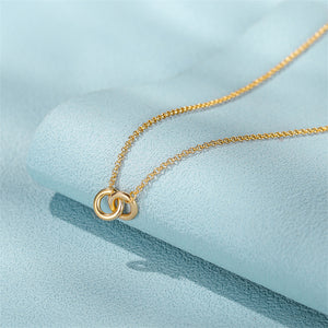 Interlocking Mobius Ring Charm Necklace