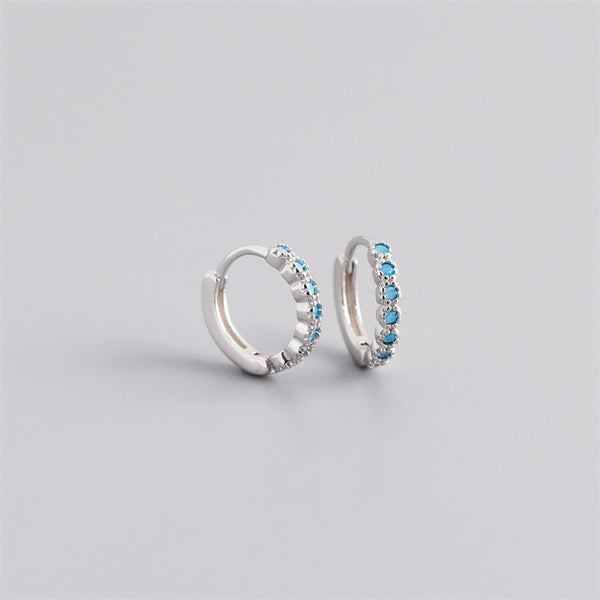 Blue Stone Hoop Wedding Earring