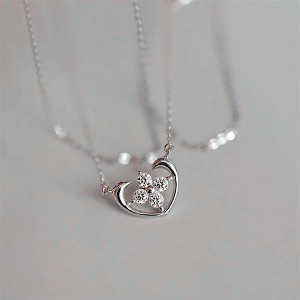 Four-Leaf Clover Heart Necklace