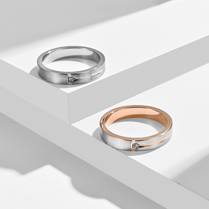 Minimalist Couple Matching Band Ring