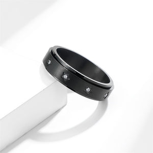 Anello a fascia personalizzato con fidget spinner a stella per ansia