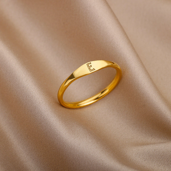 Gold Initial Letter Ring