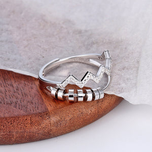 Heartbeat Bead Anxiety Fidget Spinner Ring