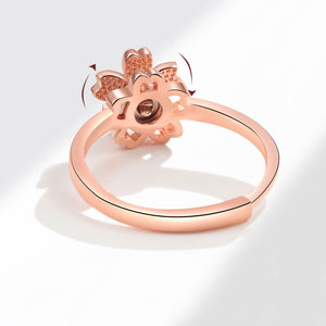 Pink Peach Blossom Fidget Spinner Ring