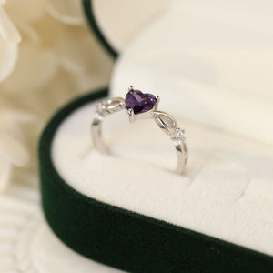 Purple Heart Gemstone Stacking Band Ring