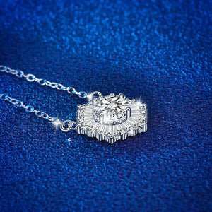 Moissanite Frost Flower Pendant Necklace