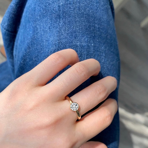 Gold Round Cut Solitaire Engagement Ring