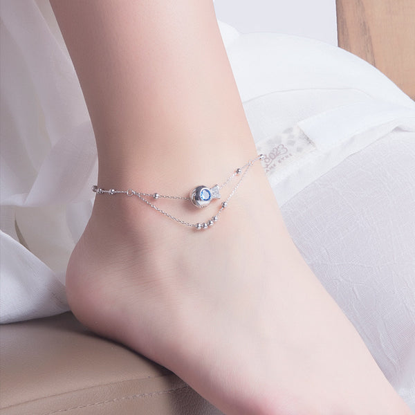 Double Layered Bead Fish Anklet