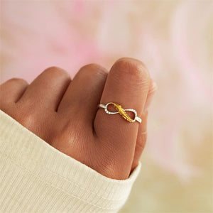 Gold Feather Mobius Stacking Band Ring