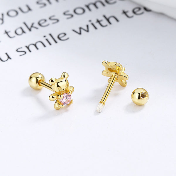 Cute Tiny Bear Stud Earrings