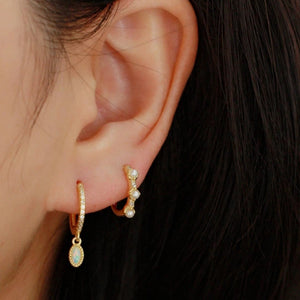 Boucles d'oreilles créoles Twist Pearl Vine