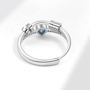 Heart Bead Anxiety Fidget Spinner Ring