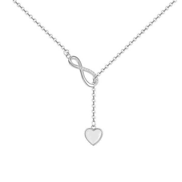 Shell Heart Infinity Necklace