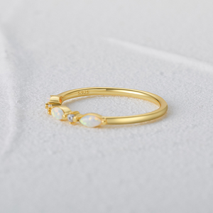 Dainty Marquise Opal Stacking Ring