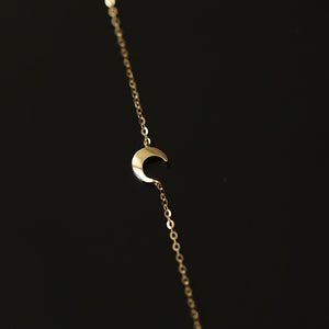 Gold Crescent Moon Charm Bracelet