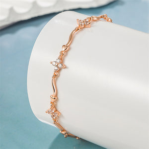 Four Leaf Clover Heart Chain Bracelet