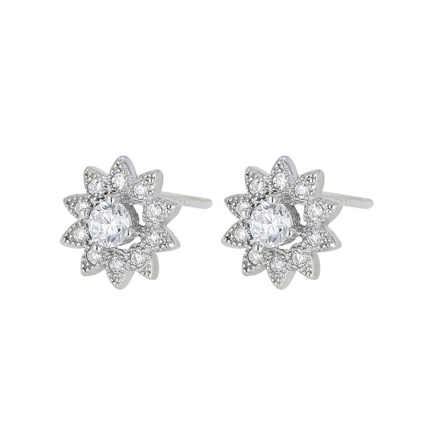 Mini Silver Flower Stud Earrings
