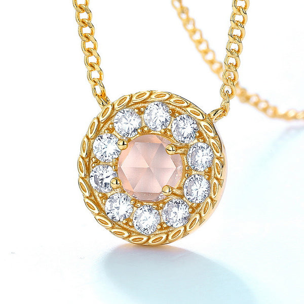 Pink Crystal Charm Necklace