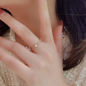 Dainty Gold Heart Open Stacking Ring