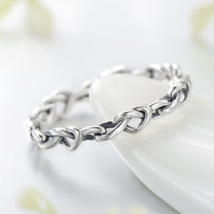 Heart Knot Chain Link Stacking Ring