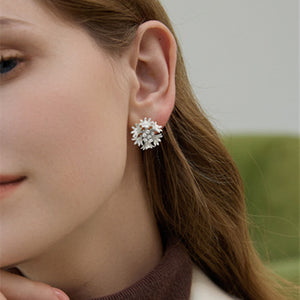 Cornflower Wedding Statement Stud Earring