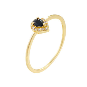 Gold Teardrop Stacking Thin Band Ring