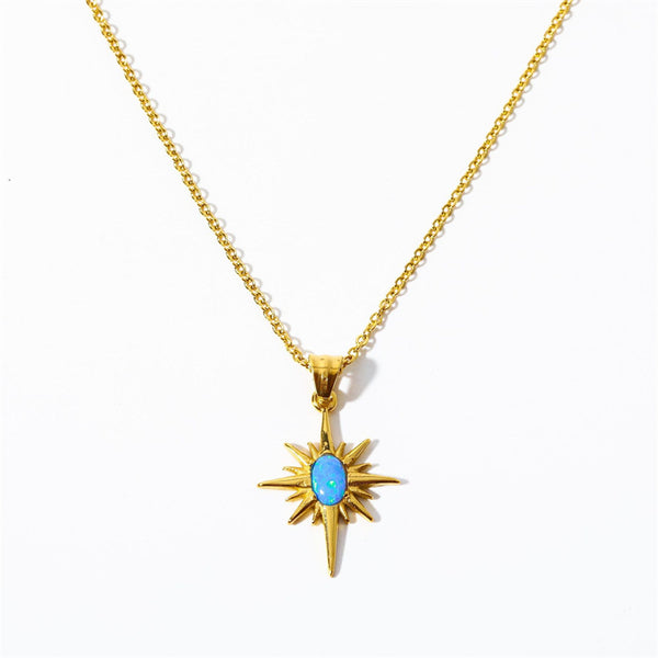 Opal Star Pendant Necklace