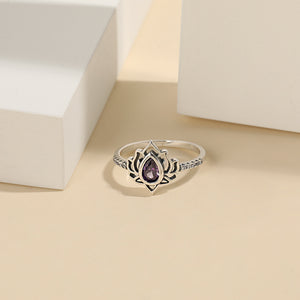 Vintage Lotus Flower Statement Ring