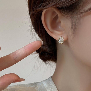 Dainty Snowflake Huggie Hoop Earrings