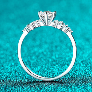 Moissanite Engagement Eternity Cluster Ring