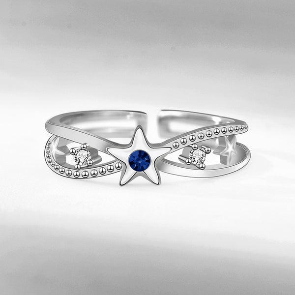 Silver Star Couple Ring