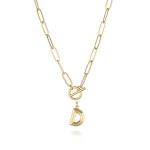 Gold Initial Letter Pendant Necklace