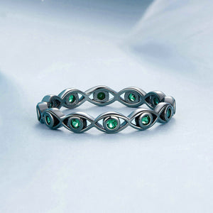 Dainty Evil Eye Nazar Stacking Band Ring
