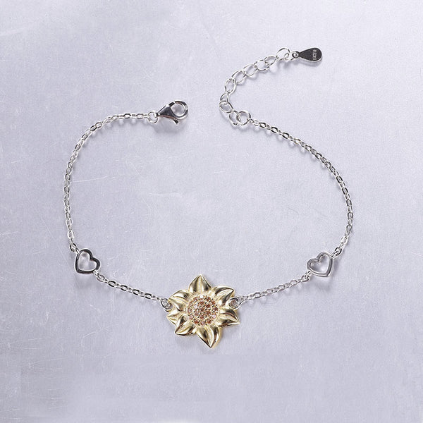 Gold Sunflower Charm Bracelet